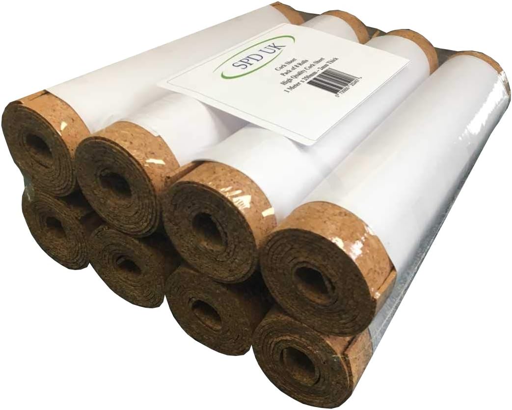 Cork Rolls - 1 Meter X 250 mm - 2 mm Thick - 8 Rolls