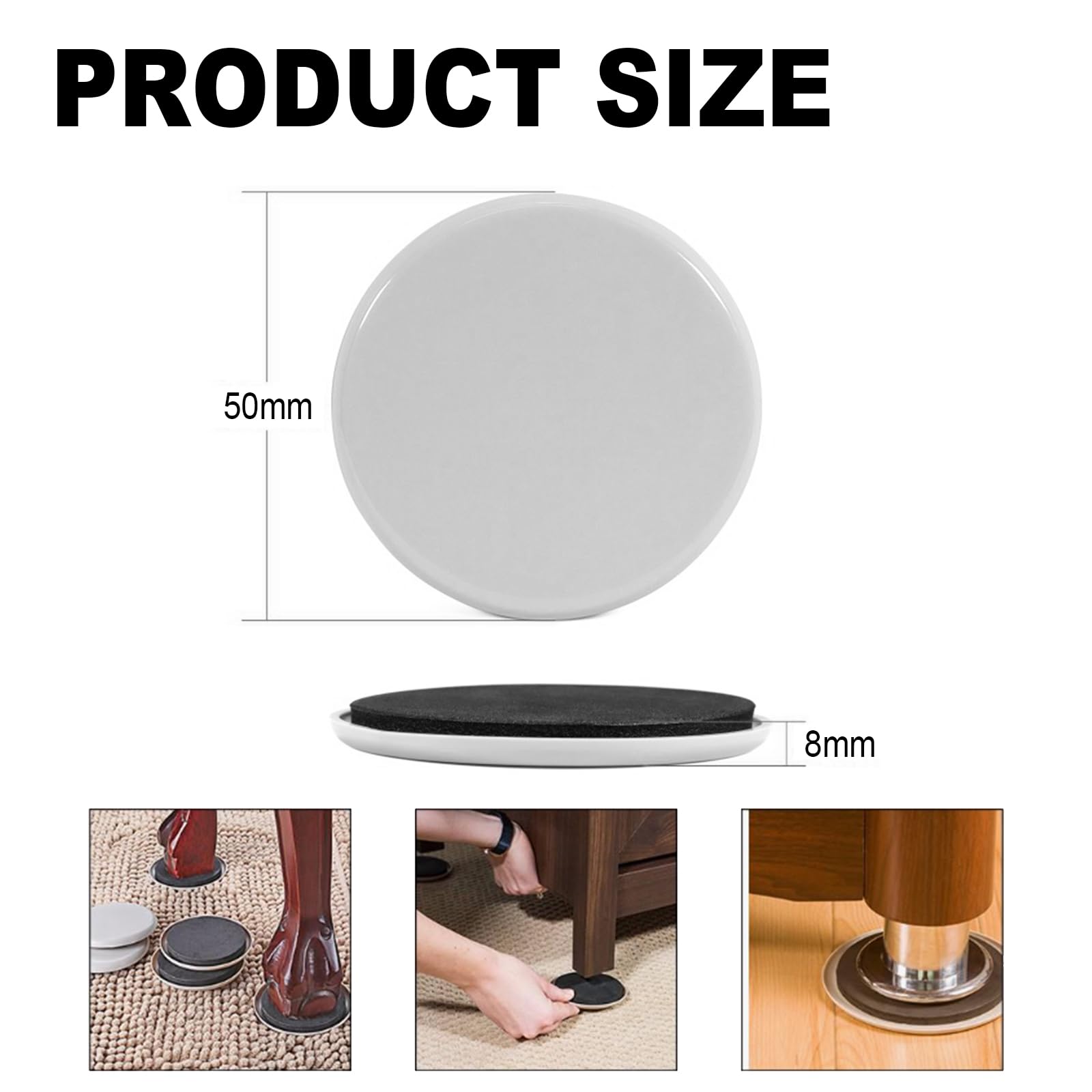12 PCS Furniture sliders for heavy items,washing machine sliders,furniture sliders for carpet,Carpet furniture sliders For Carpet and hardwood floors for smooth sliding furniture anywhere - Image 2