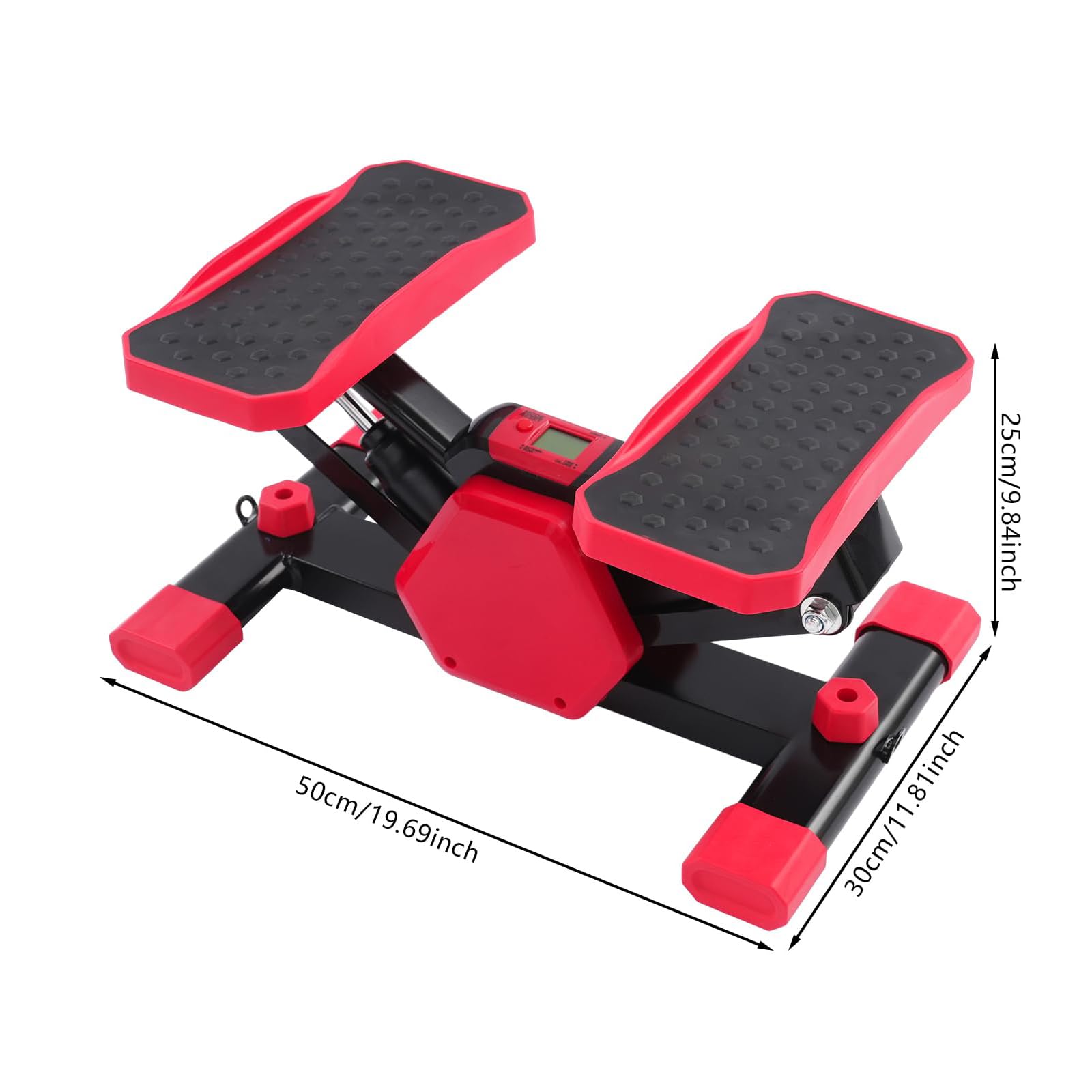 Stepper Fitness Casa Attrezzi Palestra Casa Glutei E Gambe Stepper Portatile con Corda di Trazione E Schermo LCD Black