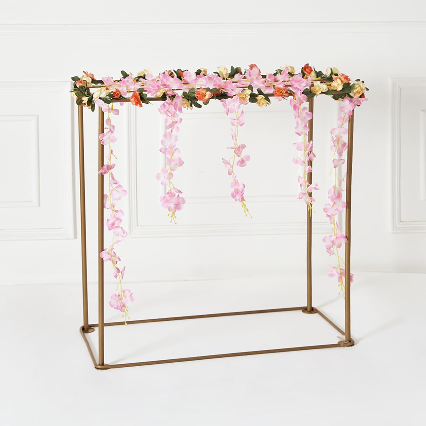 Designer Backdrop Stand for Decoration Diwali Pooja Festival Decoration Metal Photo Background Support for Wedding Baby Shower Decorative Items for Home Decor (Square Backdrop Stand)-image-33
