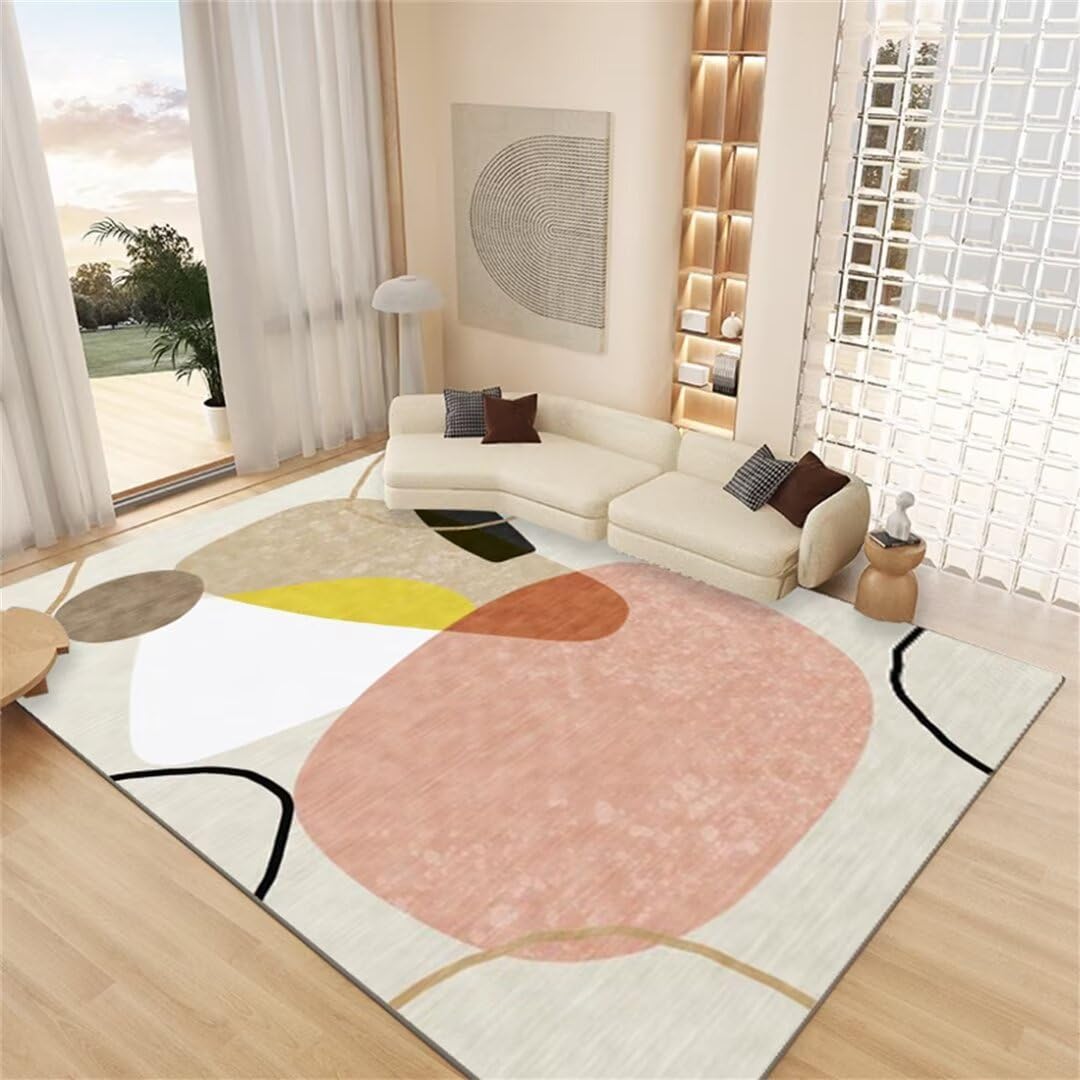 Alfombras lavables salon y habitacion infantil rosa moderna 200x280cm