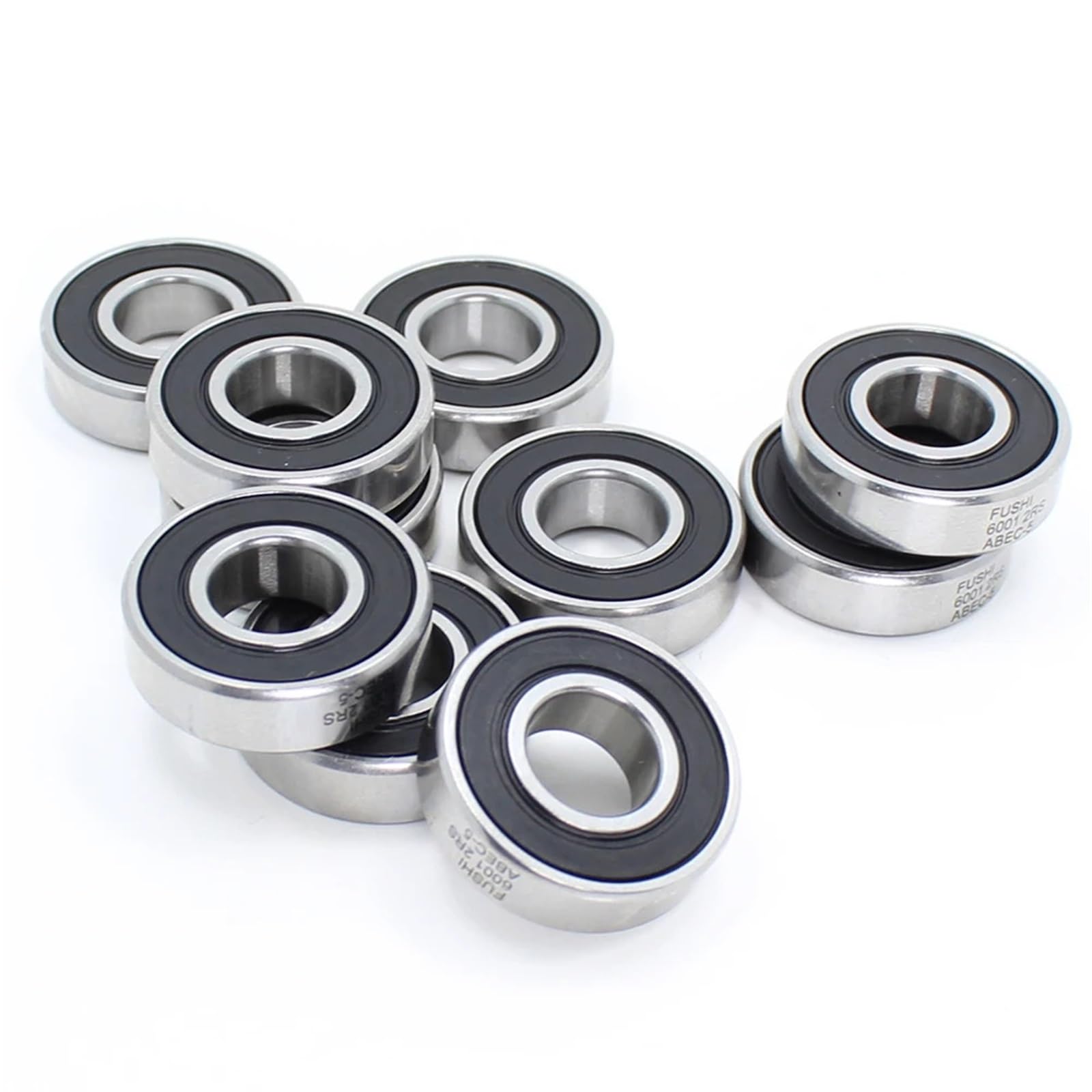 6001-2RS Rodamiento ABEC-5 10PCS 12x28x8mm Sellado Ranura Profunda 60012RS Rodamientos de Bolas 6001RS 180101RS