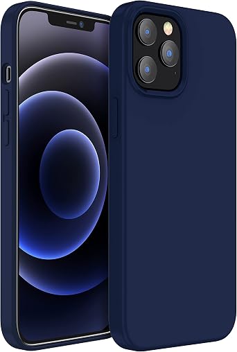 MXX for iPhone 13 pro Max Case - Soft Silicone Case with Screen Protector and Camera Lens Protector - Microfiber Lining Anti-Scratch Fullbody Protective Made for 13 pro Max Phone Case 6.7 Navy Blue