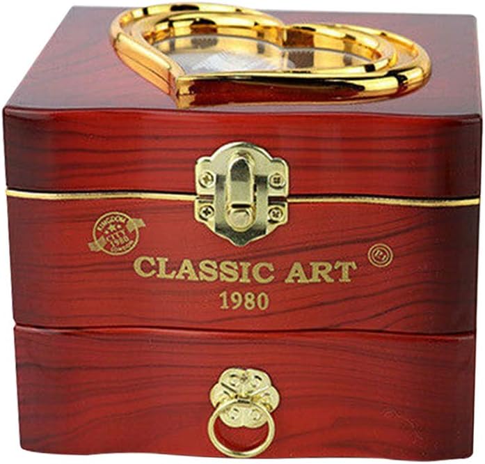 Retro Music Box, Rotating Ballerina Dancing Girl Musical Jewellery Necklace Ring Storage Box with Mirror for Women Girls Brithday Gifts