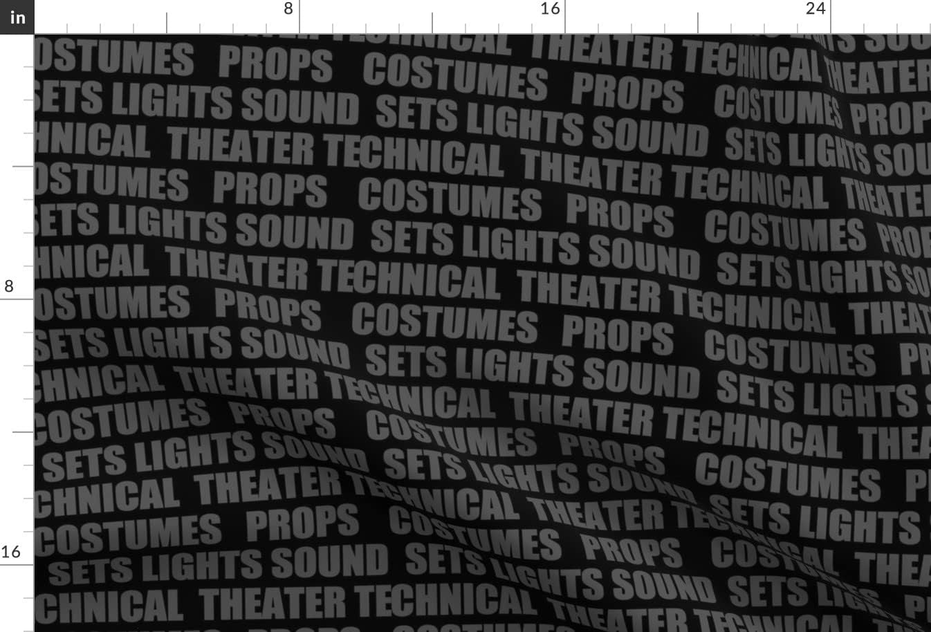 Spoonflower Fabric - Theater Technical Words Drama Printed on Minky Fabric by The Yard - Sewing Baby Blankets Quilt Backing Plush