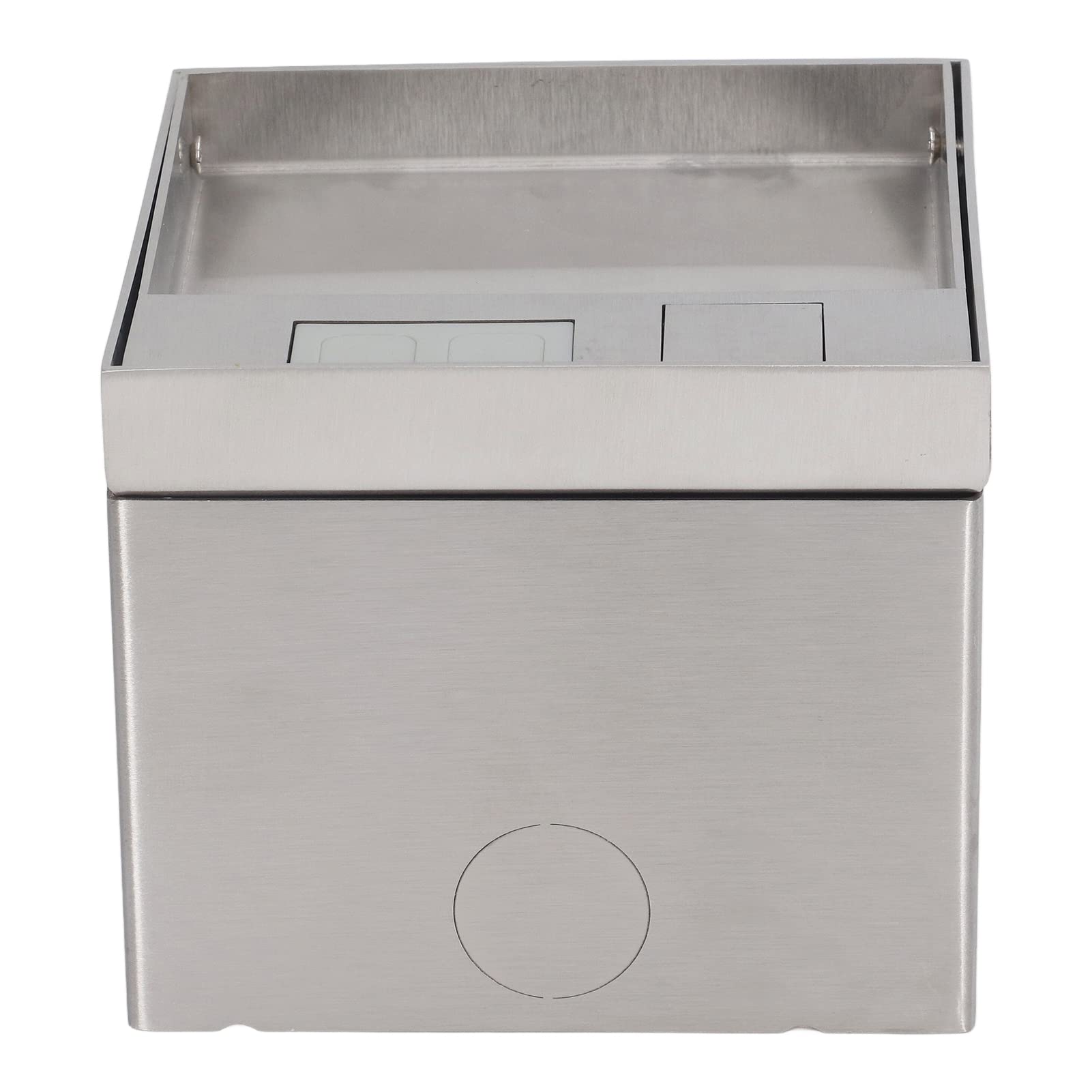 Bodensteckdose Unterputz, Wasserdichte versenkte Doppelsteckdose mit Deckel, Flammhemmende PC-Gehäuse & Edelstahlrahmen, Versenkte Steckdose für Boden, Wand, Küche und Arbeitsplatte