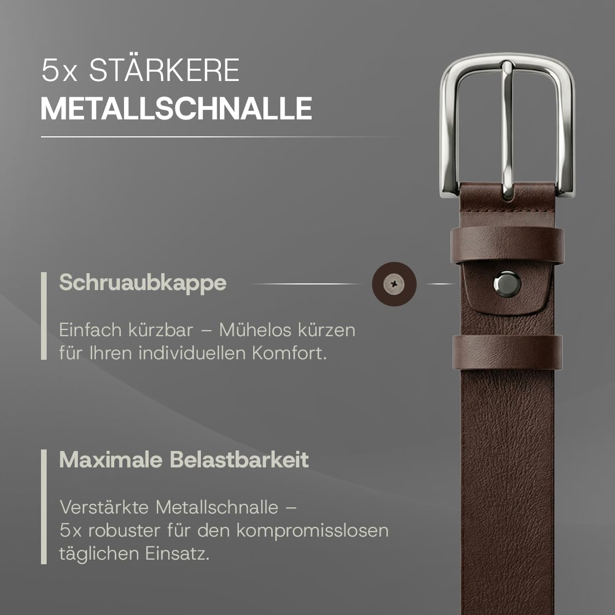 [Test SEHR GUT, Note 1.1] Here Mood Herren Leder Gürtel 4cm, Ledergürtel, Herren-Gürtel aus Echt Büffelleder, Vatertagsgeschenk für Papa Mann, Männer Geschenk, Herrengürtel, Männergeschenke