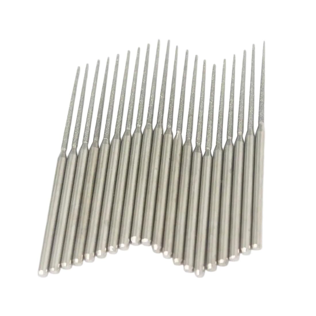 20 Pcs 1.5mm Needle Shape Diamond Burr Bead Reamer - 1/8" Shank
