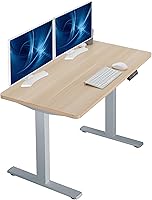 Vista 202 de VIVO DESK-KIT-1B7N-36 - Escritorio eléctrico de pie rústico de 71 x 36 pulgadas, ajuste de altura de memoria, serie 1B, marco negro con parte