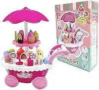 Brinquedo Carrinho de Sorvete com Luz e Som Ice Cream Candy Cart
