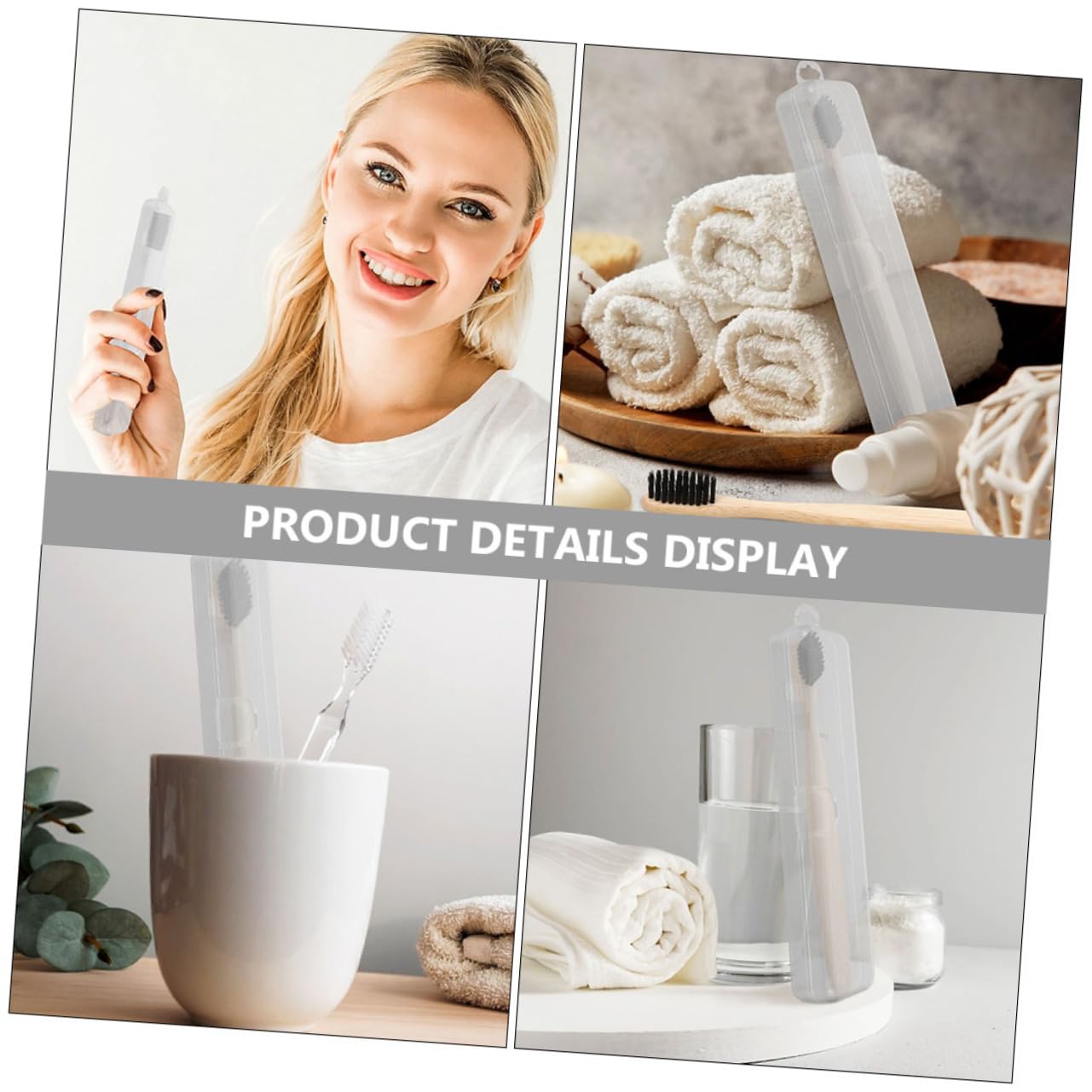 TOVINANNA Portable Toothbrush Holder Transparent Travel Cutlery Cases Durable Toothbrush Box Seal for Storing Cosmetics Jewelry and Daily Essentials