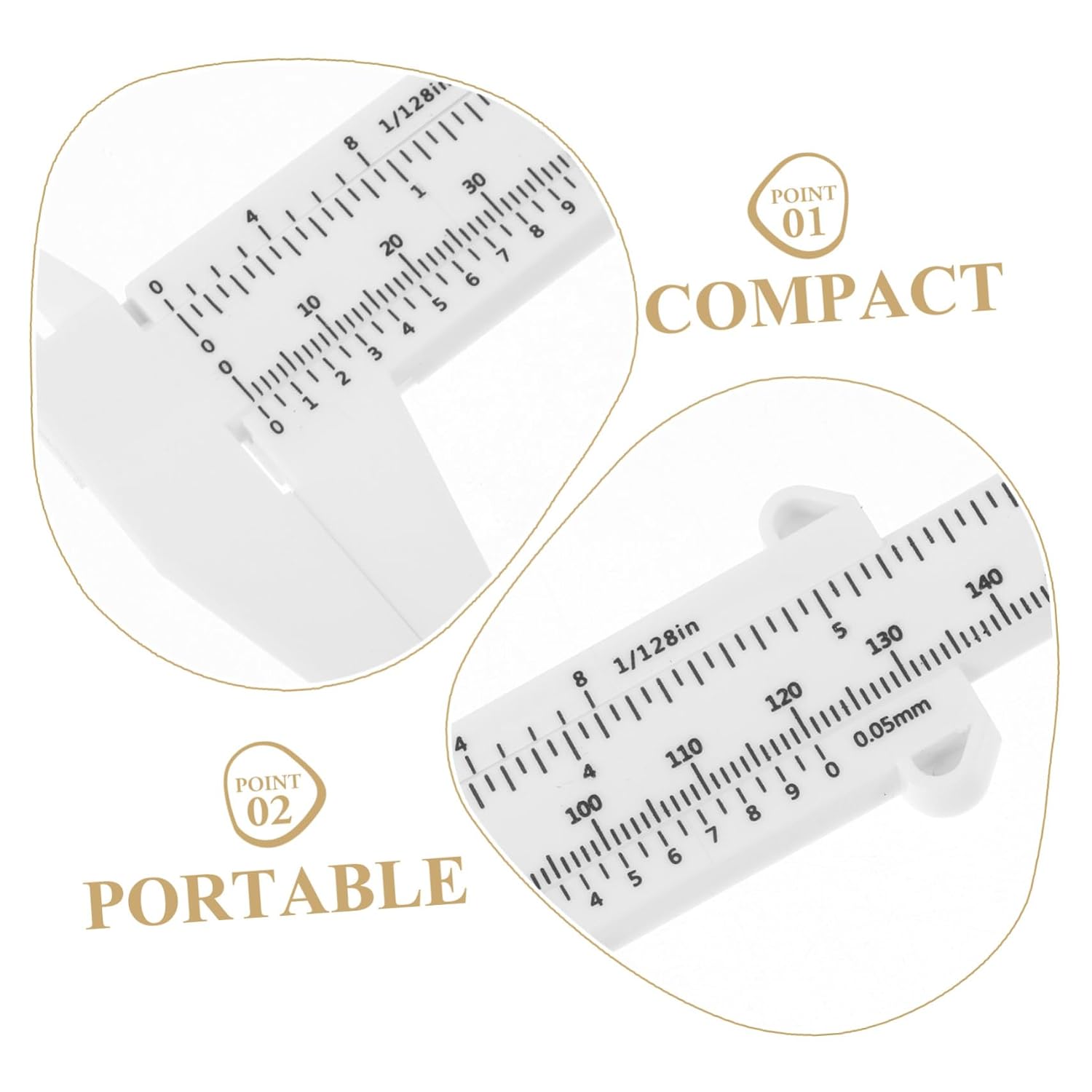 Plastic Vernier Caliper 150mm 4pcs Portable Measuring Tool Set | Compact Lightweight Build, High-Precision Sliding Gauge, Plastic Material, Easy to Carry, Precise Readings