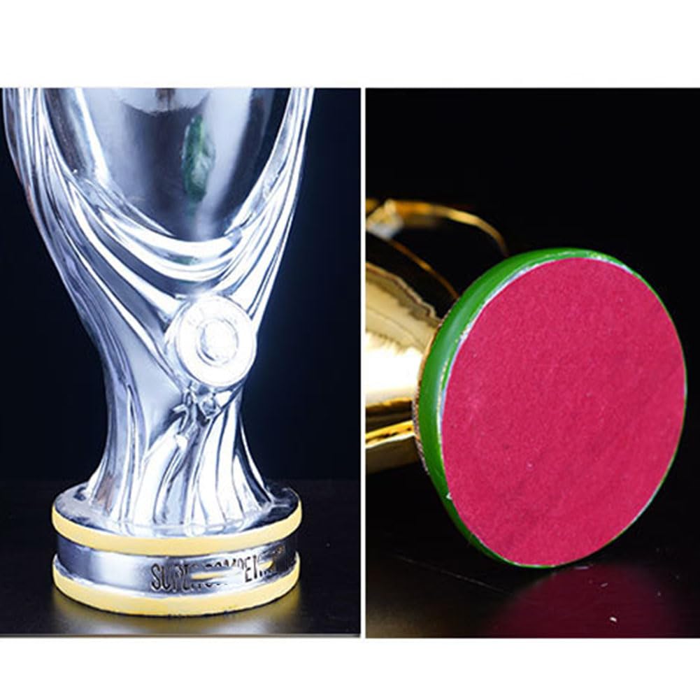 Europäischer Fußball-Supercup Pokal – Silberne Harztrophäe Exquisite Nachbildung für Meisterschaften Perfekt für Sammler und Fußballfans Hochwertige Deko,20cm*44cm