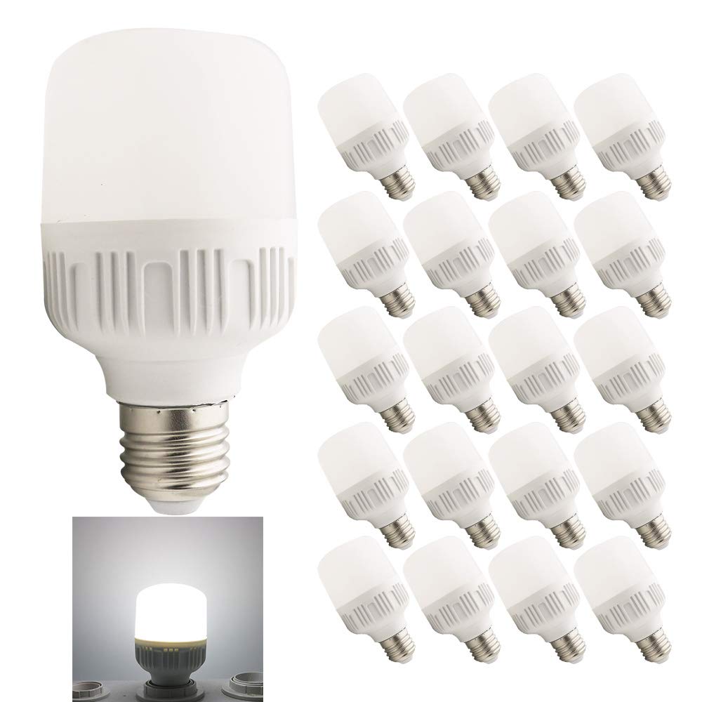 Bombilla LED E27 9W, Bombilla de Estilo Retro, Equivalente a 60W, 6000K, Luz diurna, Luz Blanca Fría, No Regulable, Paquete de 20