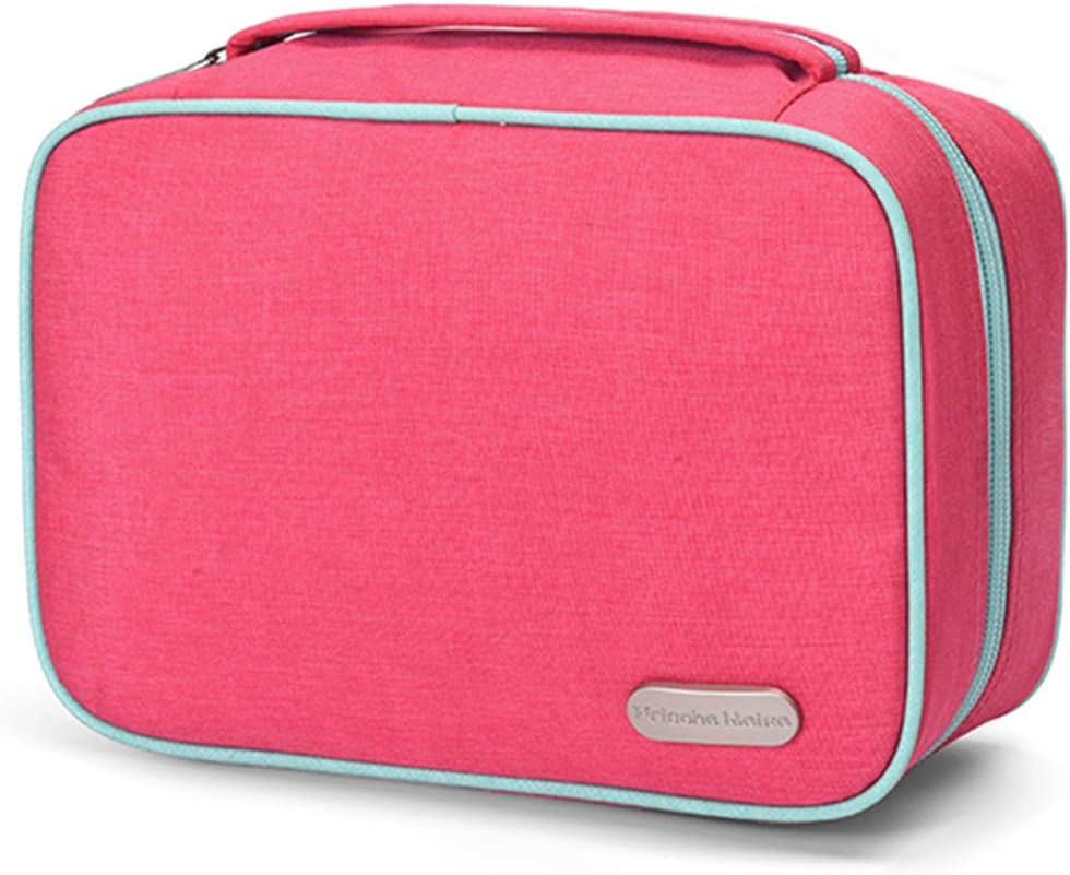 Storage Handbag, Unisex Travel Comestic Organiser Bag Detachable Multipurpose Carry Purse Makeup Pouch Shaving Case for Cosmetic,Money,Power Bank, Cellphone, U Disk(Pink)