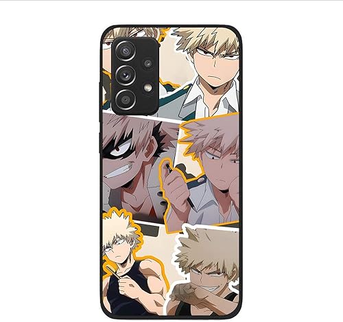 Funda protectora suave de cuerpo completo, color negro, a prueba de golpes, TPU mate, para Samsung Galaxy A52 5G, anime clase A, héroe, Bakugou,
