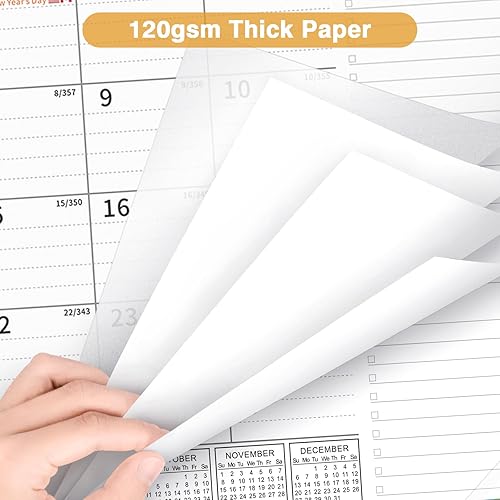 Miniatura 6 de Ospelelf Calendario de escritorio 2026-2027, calendario magnético para refrigerador, calendario de pared de 12 x 17 pulgadas, 18 meses, uso de enero