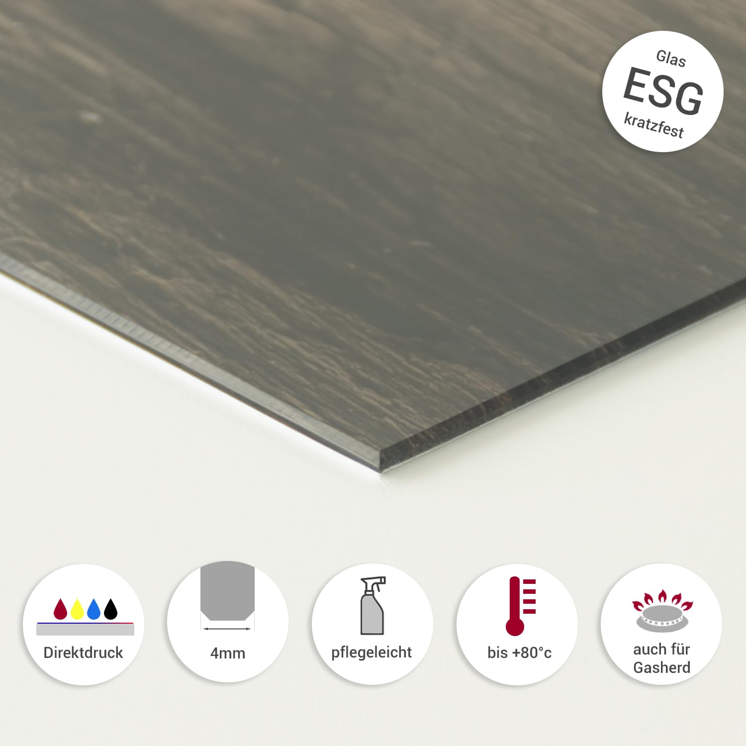 GRAZDesign Spritzschutz Küchenrückwand Glas Küche für Herd & Küchenspüle, Schwarz Gemüse - Glasplatte für Rückwand Küchenwand Wandschutz 80x50cm