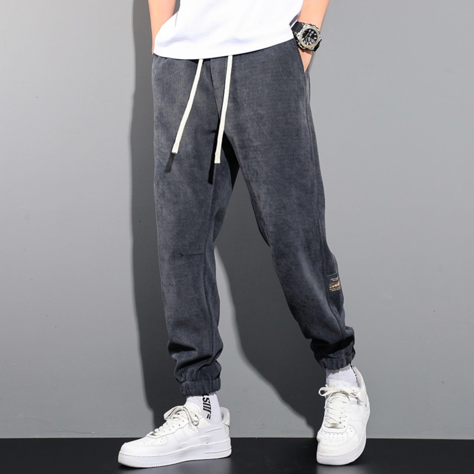 Pantaloni Morbidi Classici per Uomini, Pantaloni Casual Lunghi per Autunno Inverno