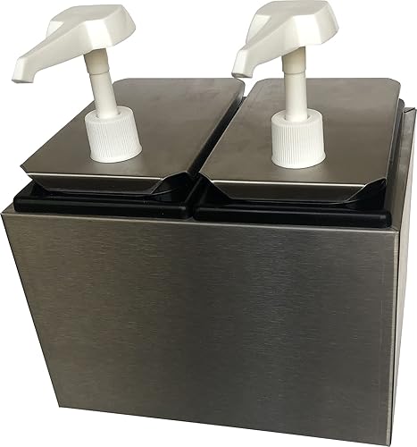 Miniatura 4 de Carlisle FoodService Products Centro de condimentos de riel de condimentos con 2 bombas estándar para estaciones de servicio, restaurantes y comida