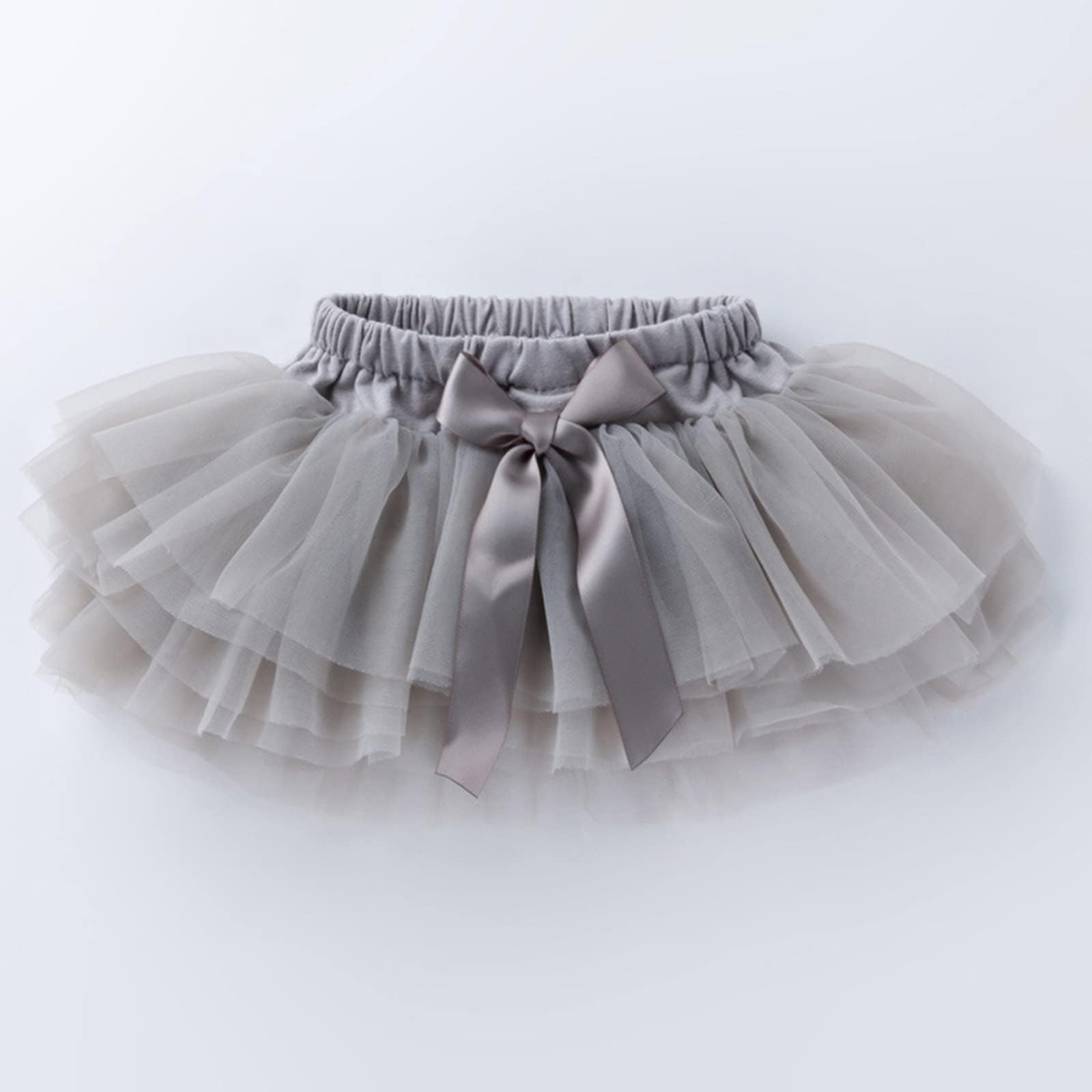Toddler Baby Girls Layered Tutu Skirt Infant Girls Mesh Tulle Tutus Skirts Dance Ballet Skirts (Grey, 0-3 Months)