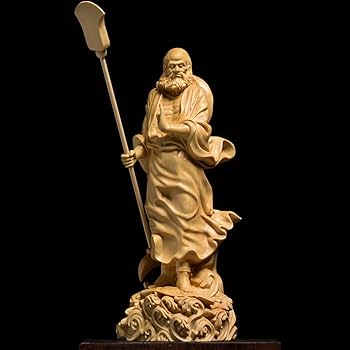 達磨大師の木製仏像 約44cm Amazon.co.jp: [華能] 達磨大師坐像 高級天然ツゲ木彫り達磨像 木製