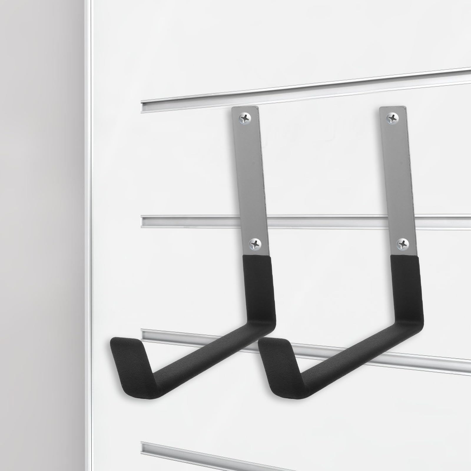ULTECHNOVO Ganchos de Pared para Garaje de Acero Resistentes Recubrimiento Antideslizante para Colgar Bicicletas y Cables, Paquete de 6 Piezas para Paredes de Drywall