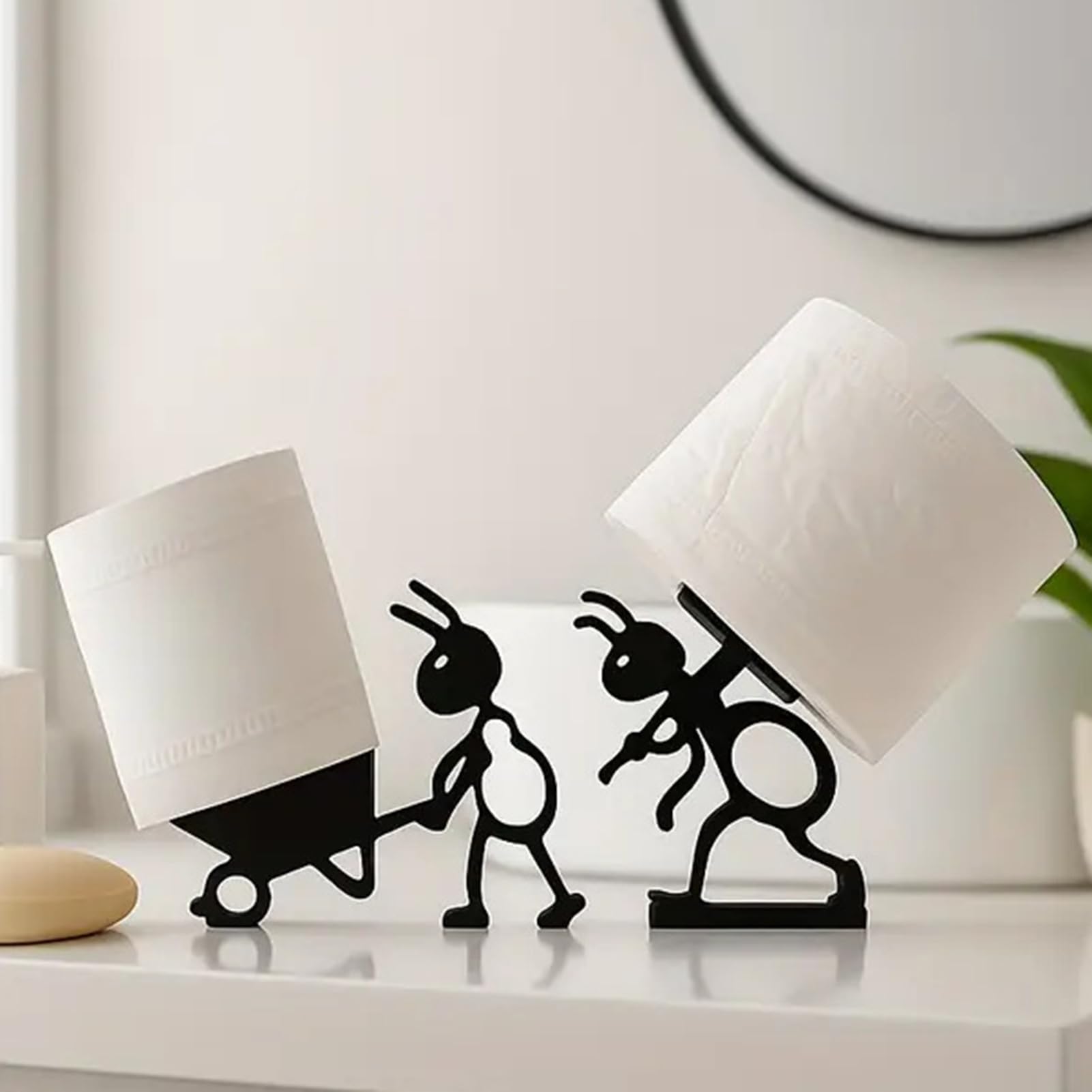 2 sets, toiletrolhouder in de vorm van een mier, grappige