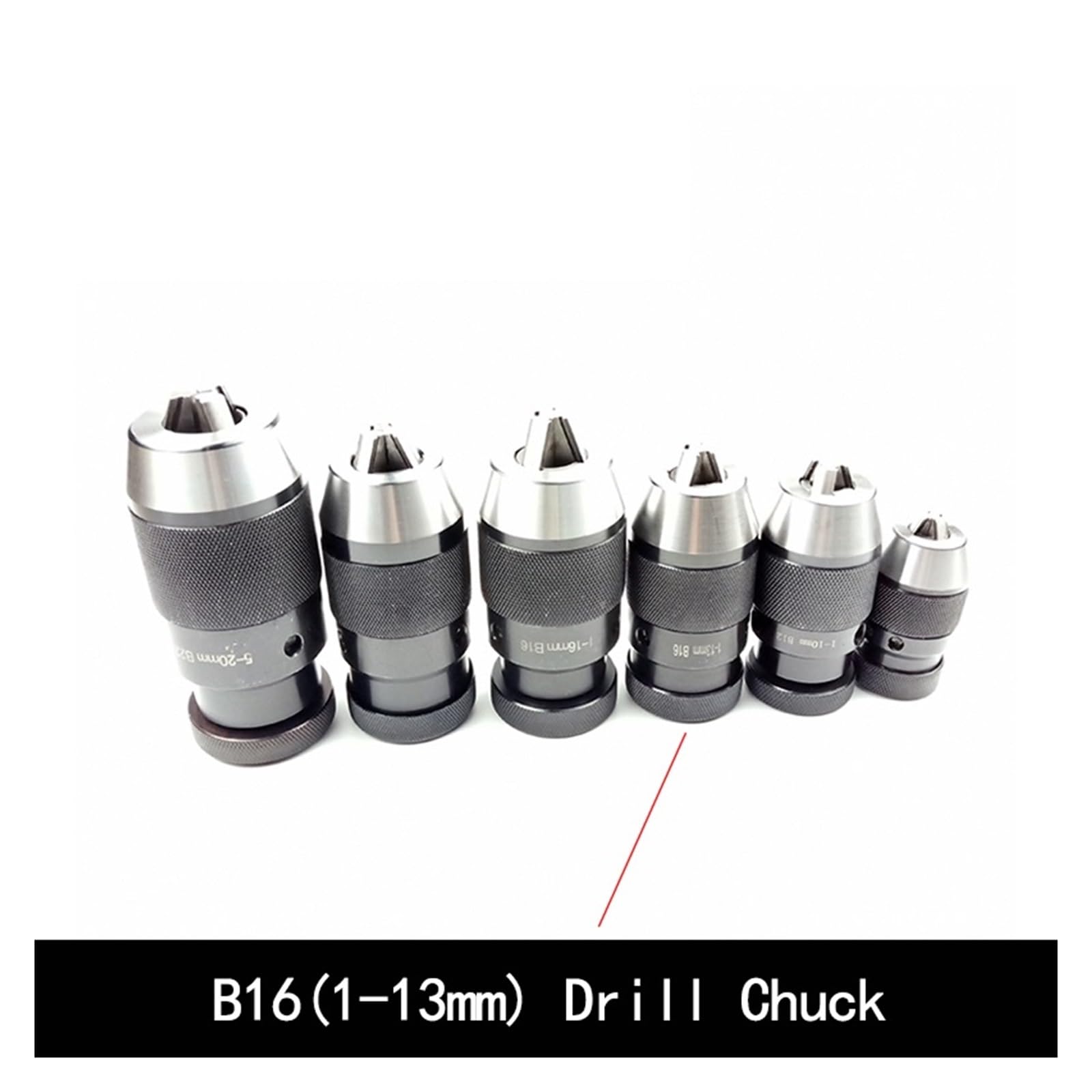 B10 B12 B16 B18 B22 0.5-6mm 1-10mm 1-13mm 1-16mm 5-20mm przemysłowy samozaciskowy uchwyt wiertarski automatyczna tuleja blokująca | B16(1-13mm)