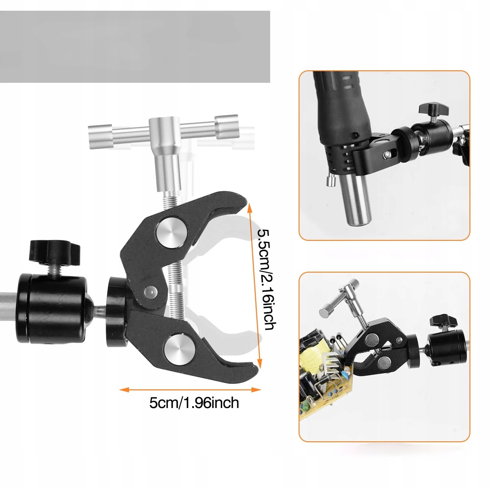 Rosfix Tercera mano universal con 4 pinzas de cocodrilo, brazo de codo, abrazaderas ajustables, trabajo de precisión, soldadura, accesorios electrónicos