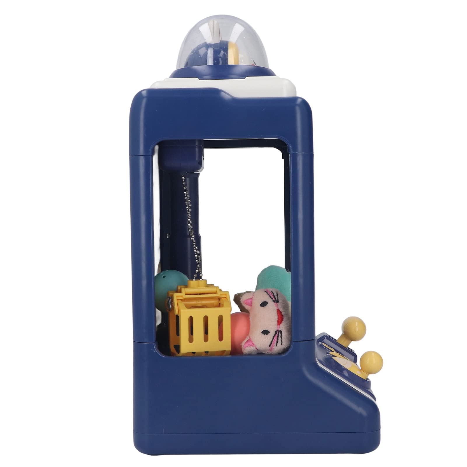 Kleines Krallenpuppen-Automat mit Hasen- und Weltraummotiv, elektronisches Licht- und Musikspielzeug für Kinder, interaktives -Spiel mit 2 Hebelsteuerungen für zu Hause, (Blau)