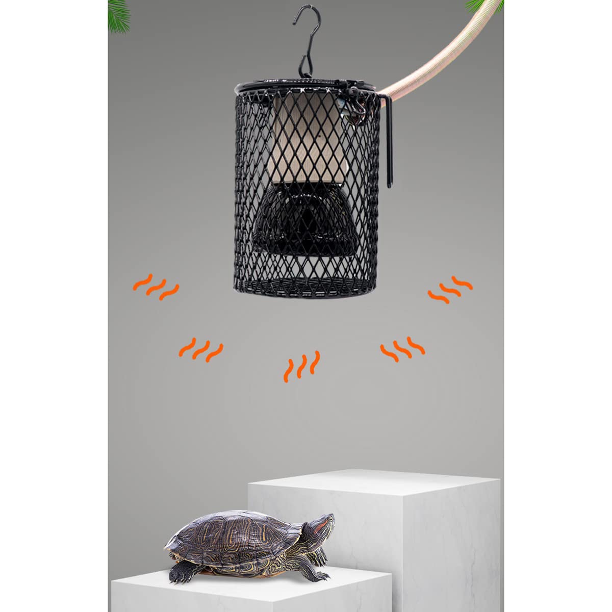 Lámpara Calor Reptil 25W-100W, Lámpara Calor para Mascotas Aves Corral con Termostato Y Cable Alimentación 1,5m, para Granja Cría/Familia,50W