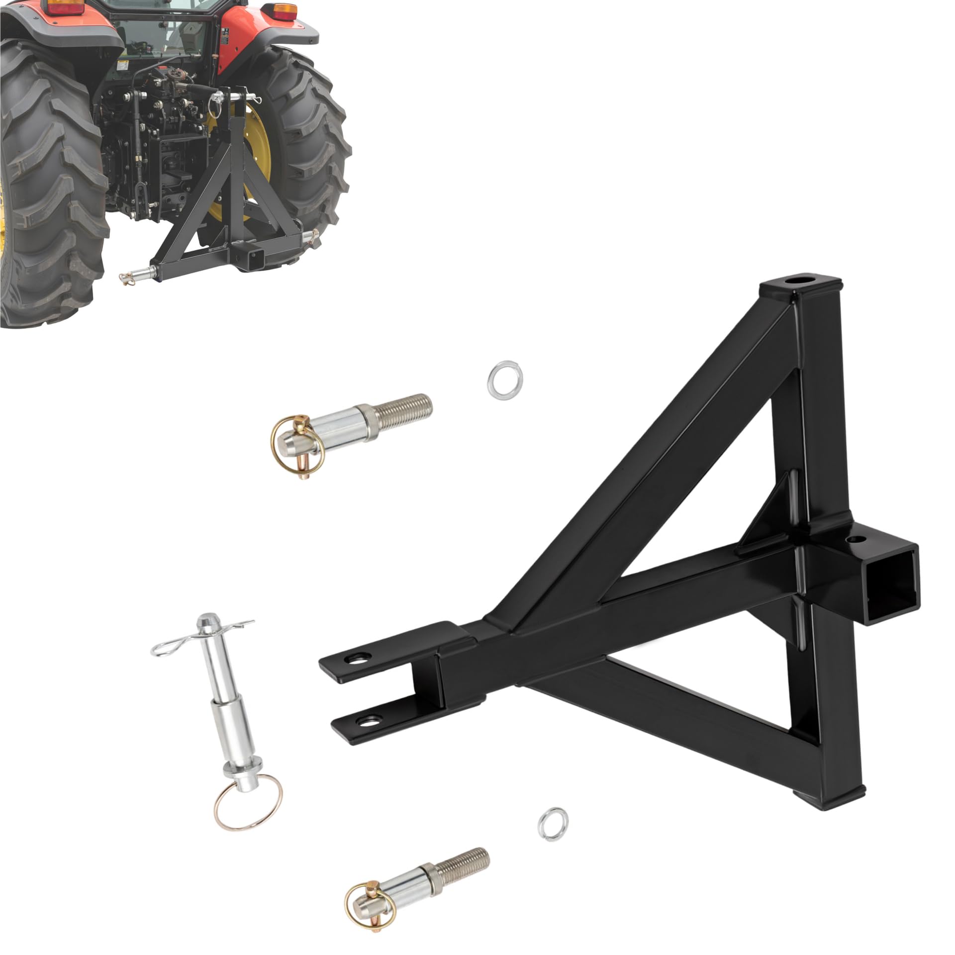 3 Punkt 2" Anhängerkupplung Dreipunkt-Adapter, Schnellkupplung Euroaufnahme Schlepper Anhängerkupplung Ständ Dreipunkt-Schnellkupplung für Meisten Traktoren und Anhänger, Einfache Montage