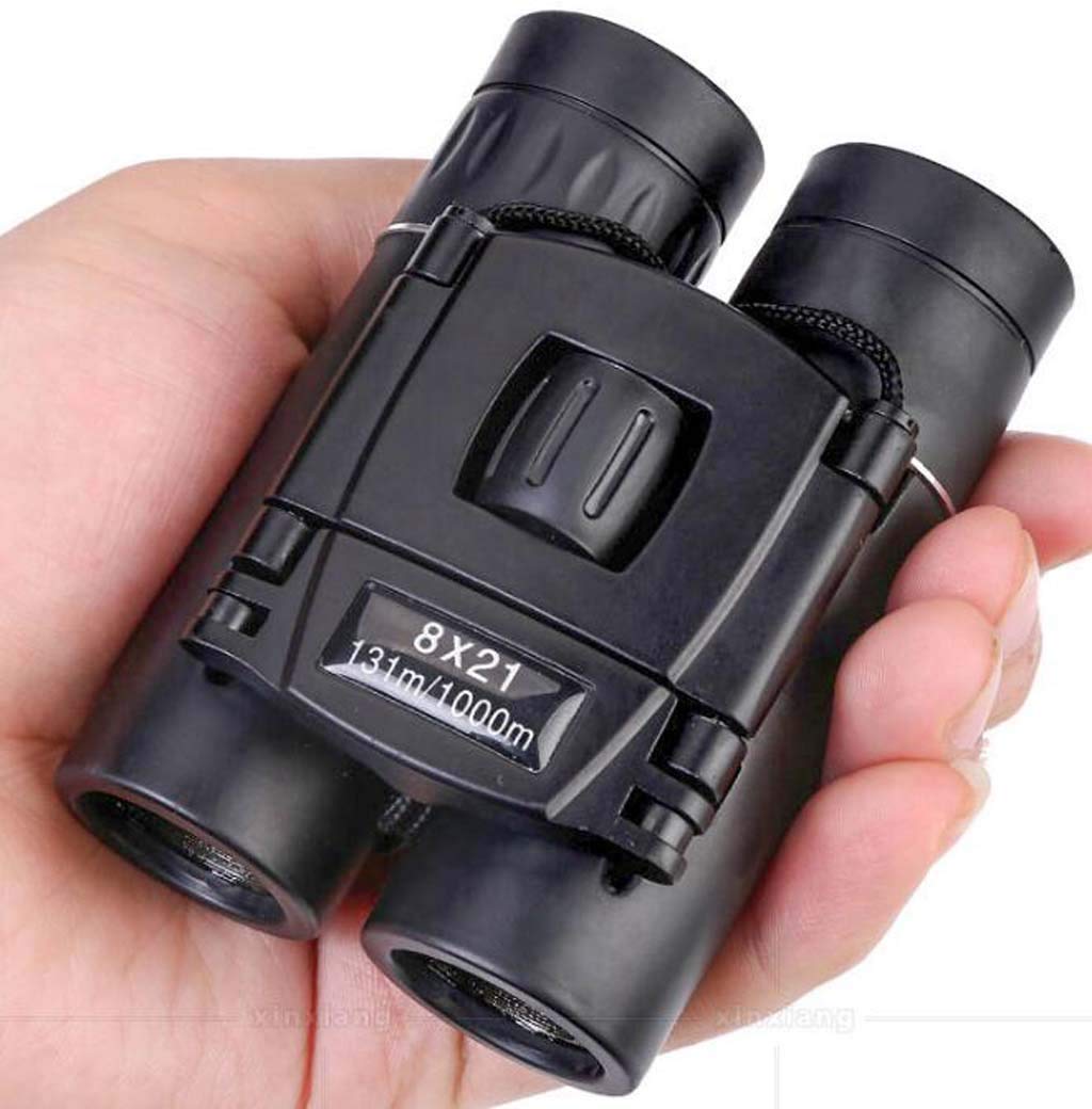 Binoculares Mini 8×21 Ridge System, prismáticos Infantiles con Prisma BAK4 con Revestimiento HD FMC, Plegables, de bolsi