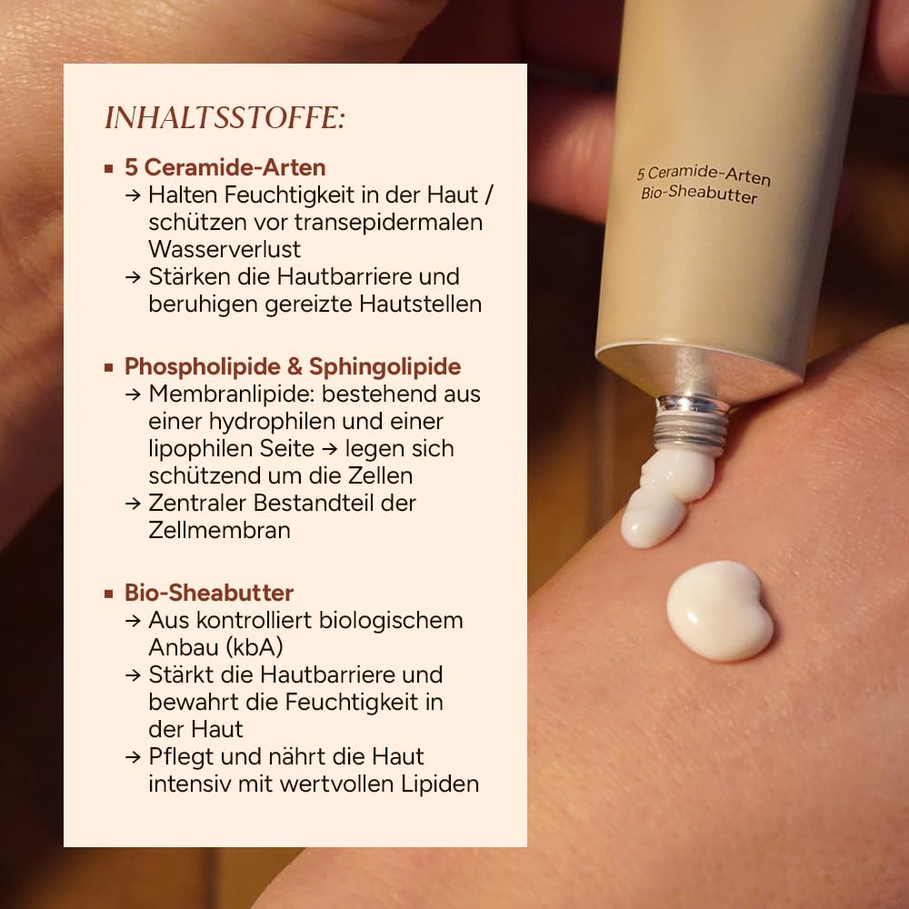 JUNGLCK Ceramide Hand Cream - Vegan | Moisturising care for dry and rough hands - Fast-absorbing cream with 5 ceramides for intensive care with bergamot & orange blossom fragrance - Image 4