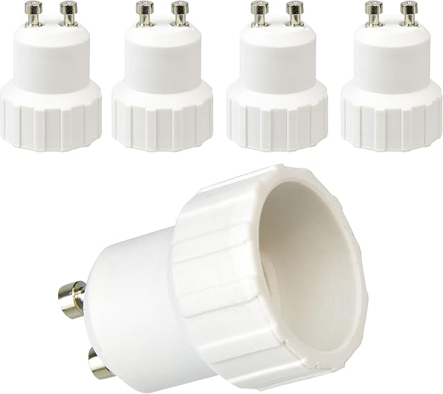 Aiwode GU10 to E14 Adapter,Light Socket Bulb Base Converter GU10 to E14 for Halogen and LED Bulbs,Max Wattage 200W,0~250V,120 Degree Heat Resistant,5 Pack.
