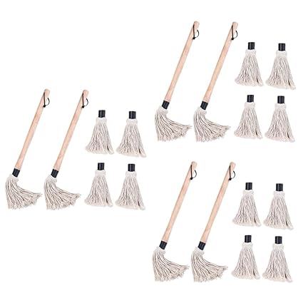 YARNOW 24 Pcs Grill Brush Grill Oil Brushes Replaceable Barbecue Brushes Cleaning Rag Toilet Accessories Bbq Basting Brush Cooking Brush Oil Baking Brush Chef Supplies Soft Fur Pastry Mop