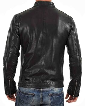 【as\"on】25ss SLIM LEATHER JACKET The Minimalist Leather Jacket With Zipper Closure - Black