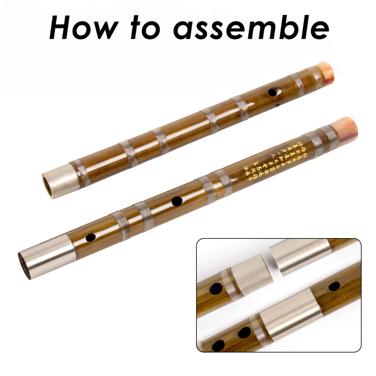 Horse Bamboo Flute Dizi for Beginners Kids with free Membrane Glue