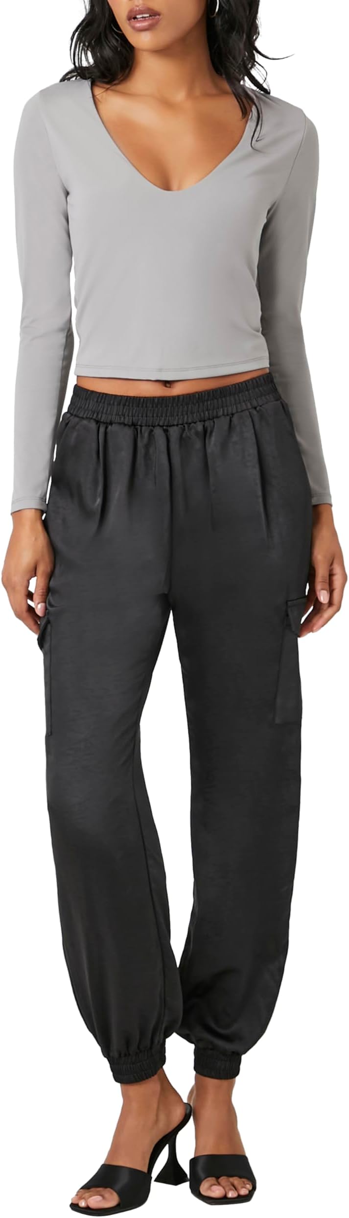 Women's Satin High-Rise Joggers Pants