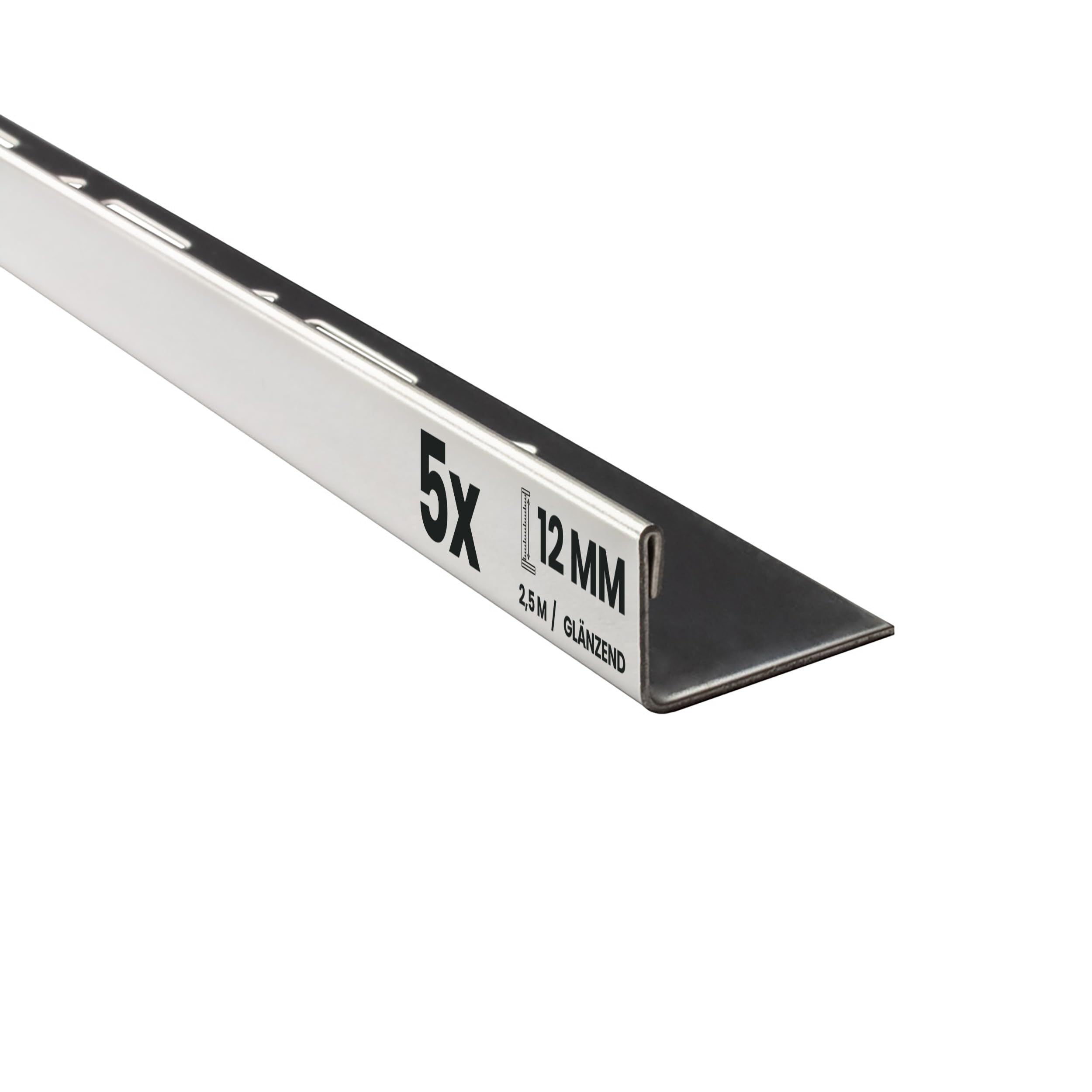 5x L-Edelstahlschiene Fliesenschiene Fliesenprofil 2,5m 12mm glänzend