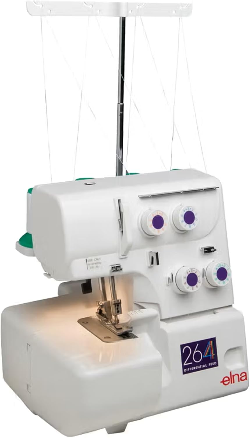 Elna eXtend 264 Overlock Serger Machine 7 Stitch Programs LED Light Rolled Hem
