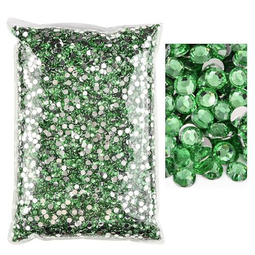 25000Pcs 4mm Resin Rhinestones Bulk, Peridot Flat Non Hotfix Crystal Gems