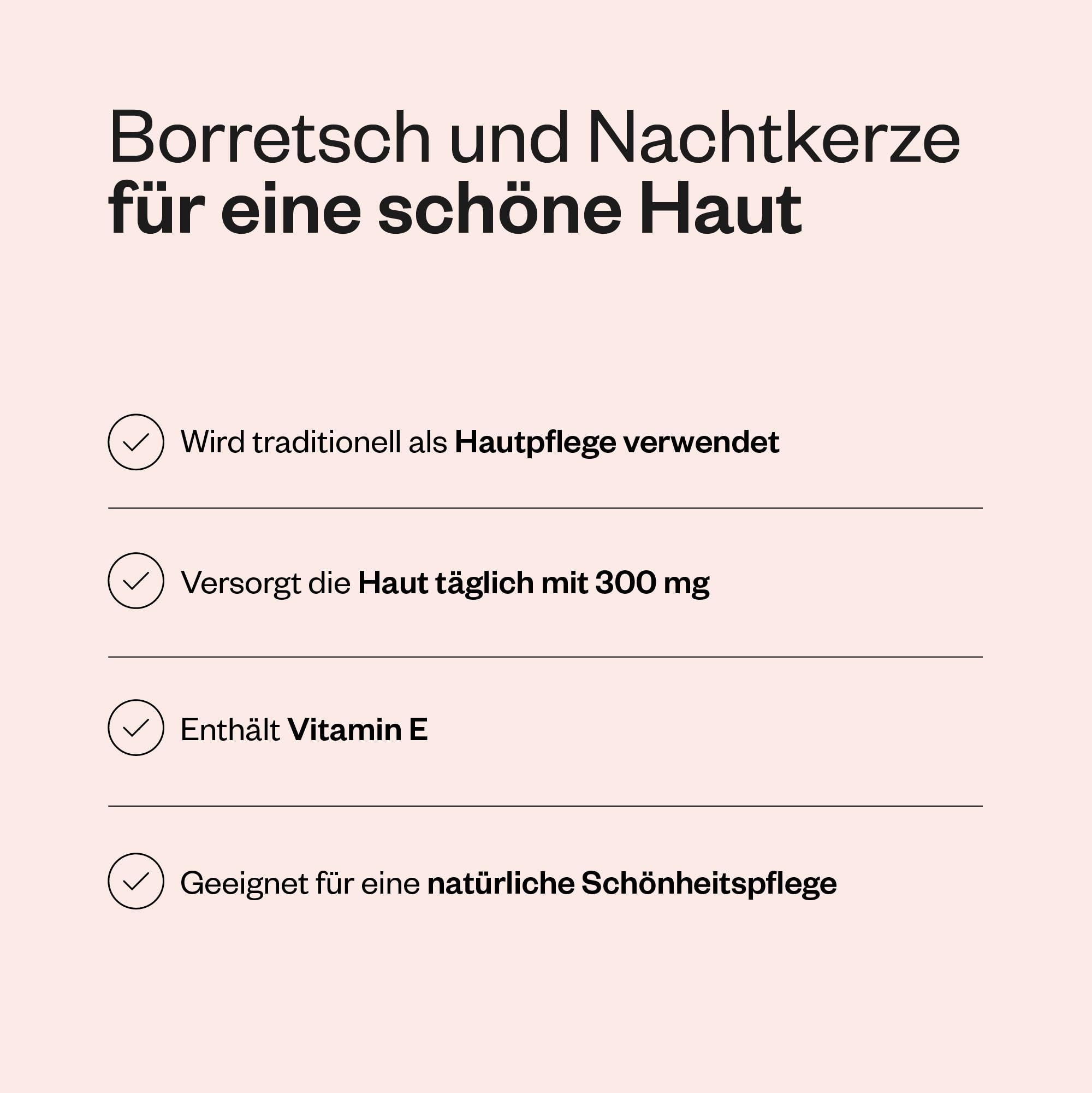 Borretsch- und Nachtkerzenöl + Vit E - Strahlende Haut - Tiefenwirksame Feuchtigkeitsversorgung - Kaltgepresste Öle - Prämenstruelles Wohlbefinden - Vegan - SuperSmart