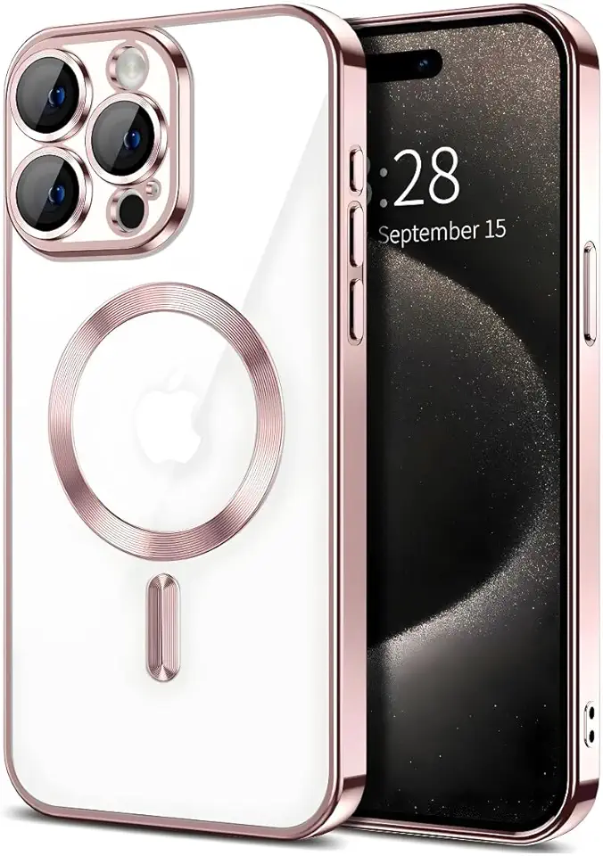 Capa Capinha Magnética Anti Impacto Luxo Case Slim Proteção Total Lente Câmera Premium Para iPhone (Rose, iPhone 11 Pro Max)