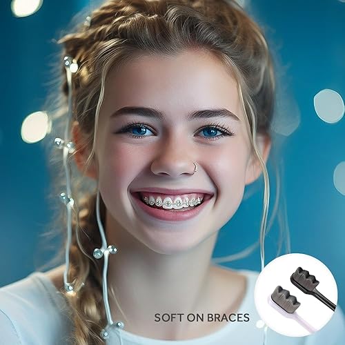 Miniatura 4 de REJOY24 Cepillo de dientes nano suave con 20,000 cerdas de pelo con infusión de carbón de bambú extra suaves para encías y dientes sensibles con