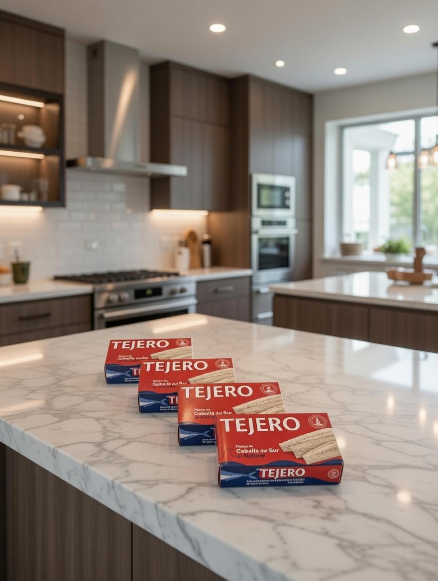 TEJERO - Conserva de Pescado | Filetes de Caballa al natural - 5 Latas x 120 g