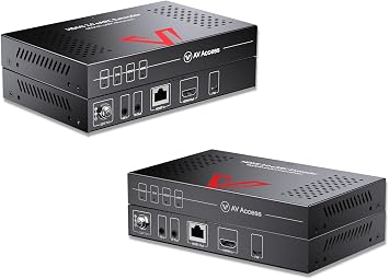 AV Access HDMI eARC Extender 4K@60Hz HDR Over Cat6 131ft, HDBaseT 3.0 HDMI 2.0 444, Dolby Atmos, ARC/eARC Audio Return, One Power Adapter, IR Control for TV, Soundbar, AVR