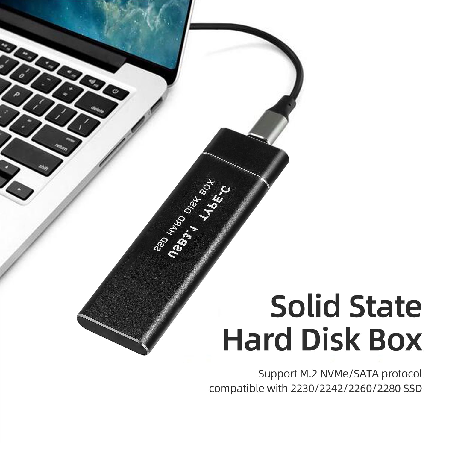 Abauat Custodia SSD M.2 NVMe, Enclosure Alluminio Adapter USB C 3.1 Gen2 10Gbps per 2230/2242/2260/2280 M-Key