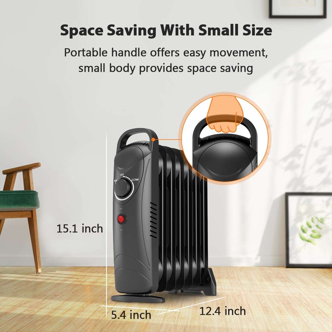 Air Choice Oil Filled Radiator Heater 700w Oil Heater Adjustable